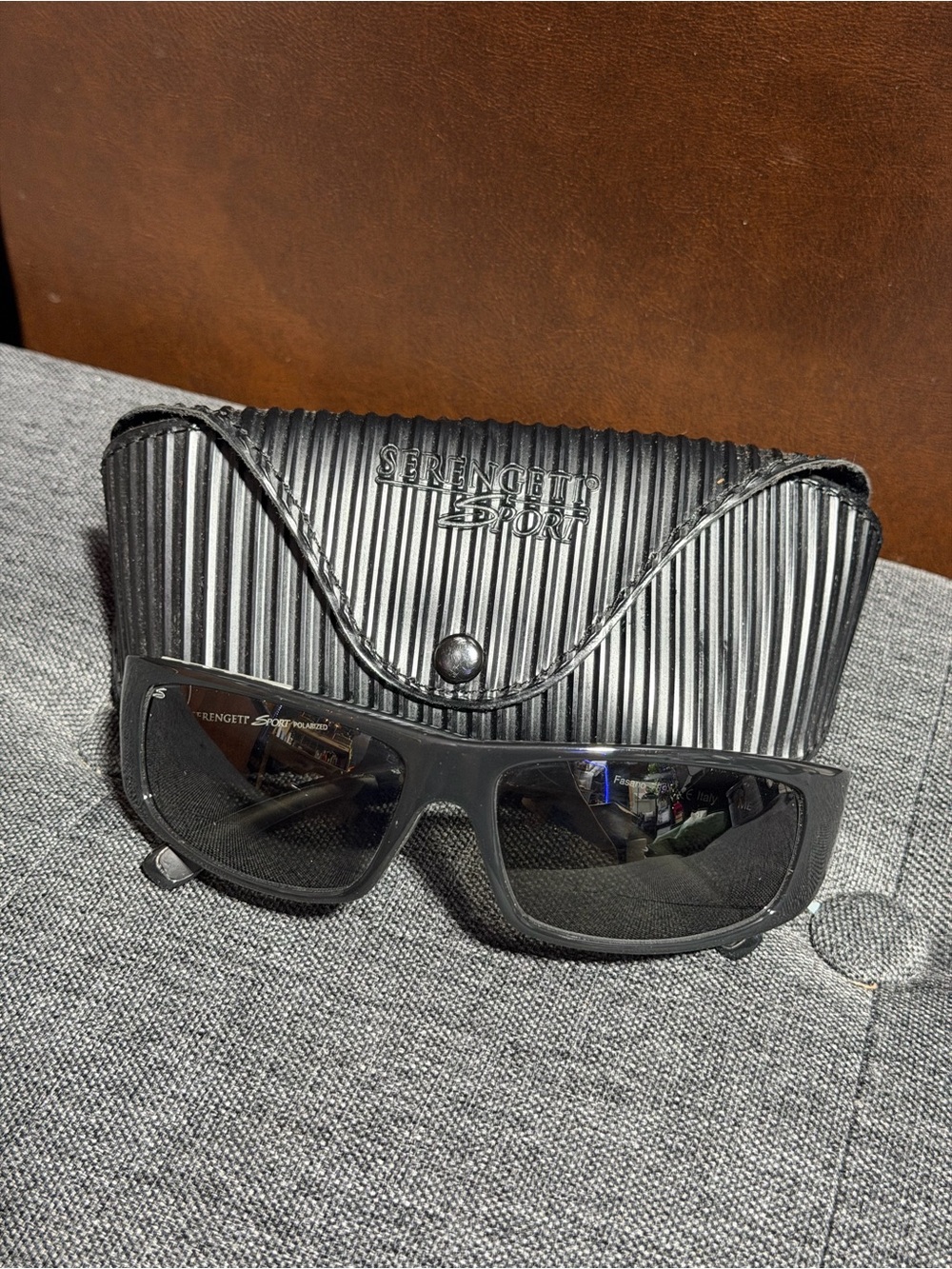 Serengeti Men’s Black Sunglasses with Black Case
